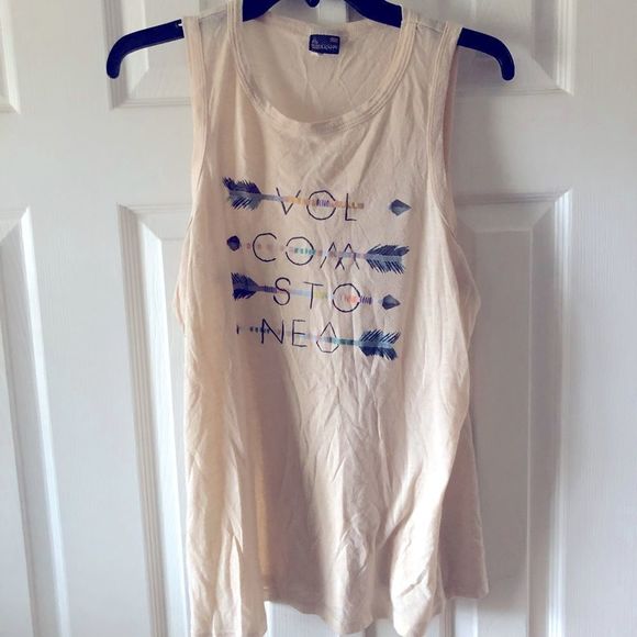 Volcom cream/yellow muscle tank w/ Volcom Stone on front size XL - Picture 1 of 2
